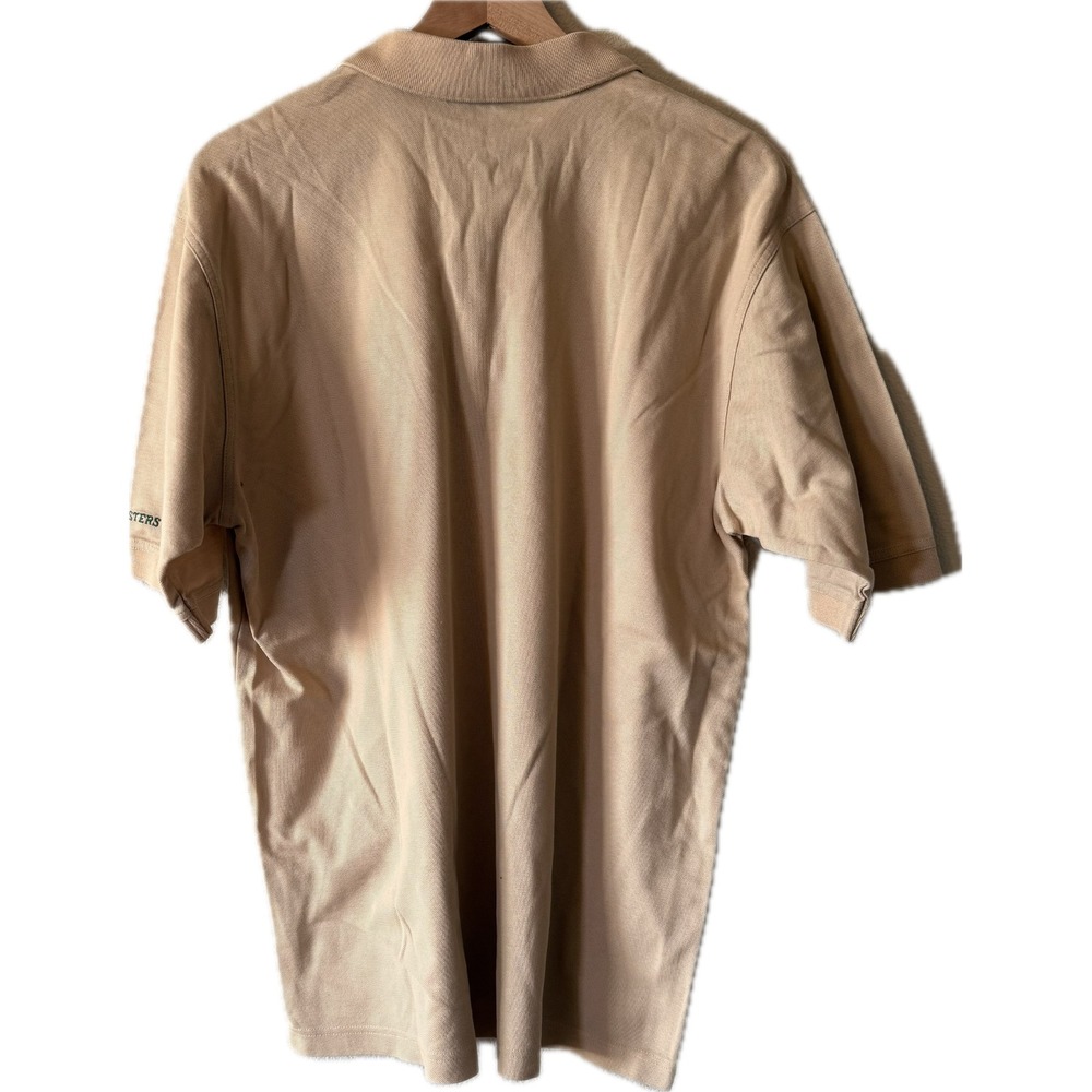 Masters Collection Mens Tan Pique Golf Polo Shirt Size Large Embroidered Logo L
